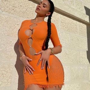 Tangerine Miranda Dress POSTER GIRL Small